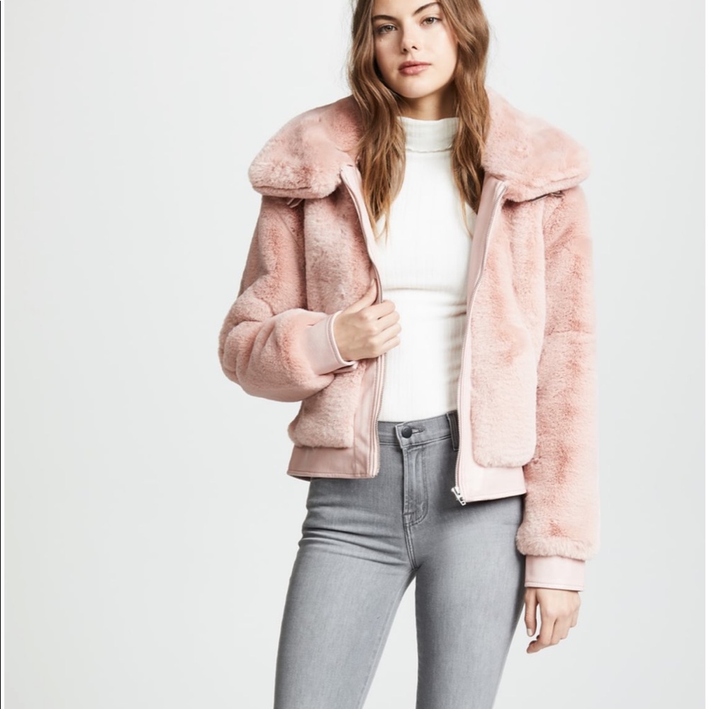 Blanknyc faux fur jacket pink size M